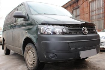 4 199 р. Защитная сетка в бампер (низ, ячейка 4х10 мм) Стрелка11 Премиум Volkswagen Transporter T5 рестайлинг (2009-2015) (Чёрная)  с доставкой в г. Набережные‑Челны. Увеличить фотографию 2