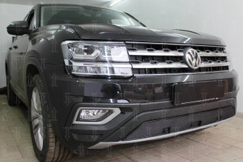 4 549 р. Защитная сетка в бампер (низ, ячейка 4х10 мм) Стрелка11 Премиум Volkswagen Teramont CA1 дорестайлинг (2016-2020) (Чёрная)  с доставкой в г. Набережные‑Челны. Увеличить фотографию 3