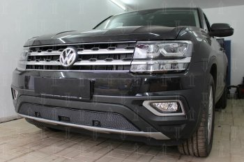 4 549 р. Защитная сетка в бампер (низ, ячейка 4х10 мм) Стрелка11 Премиум Volkswagen Teramont CA1 дорестайлинг (2016-2020) (Чёрная)  с доставкой в г. Набережные‑Челны. Увеличить фотографию 4