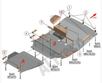 17 599 р. Защита картера двигателя и КПП (4WD, 2 части) Alfeco  Hyundai Starex/Grand Starex/H1  TQ (2017-2022) 2-ой рестайлинг (Алюминий 3 мм)  с доставкой в г. Набережные‑Челны. Увеличить фотографию 2