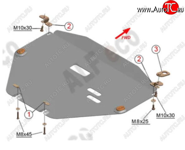 13 199 р. Защита картера двигателя и КПП Alfeco  Honda CR-V  RW,RT (2016-2022) дорестайлинг, рестайлинг (Алюминий 4 мм)  с доставкой в г. Набережные‑Челны