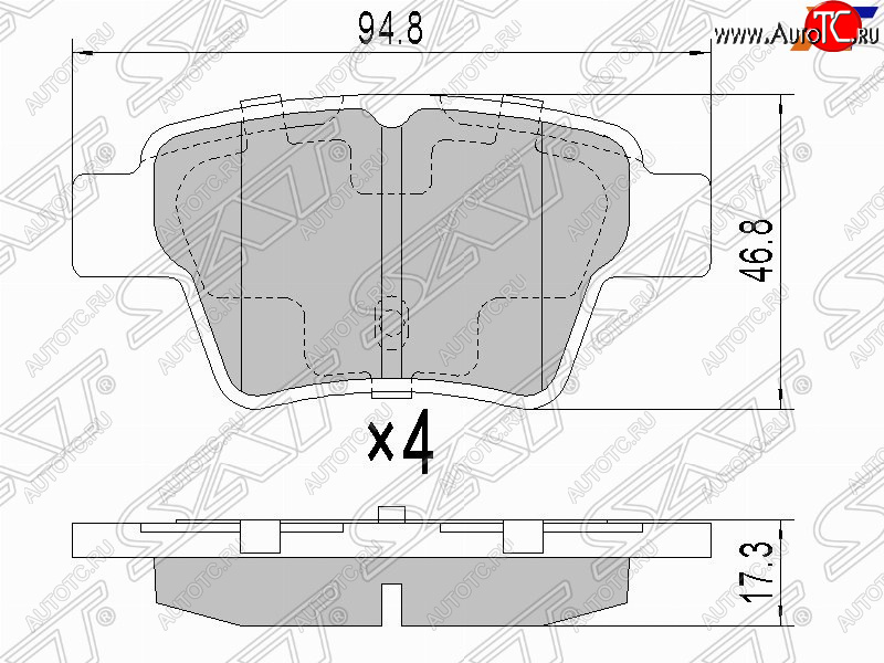 849 р. Задние тормозные колодки SAT  Geely Emgrand EC7 (2009-2016) седан дорестайлинг, хэтчбек  с доставкой в г. Набережные‑Челны