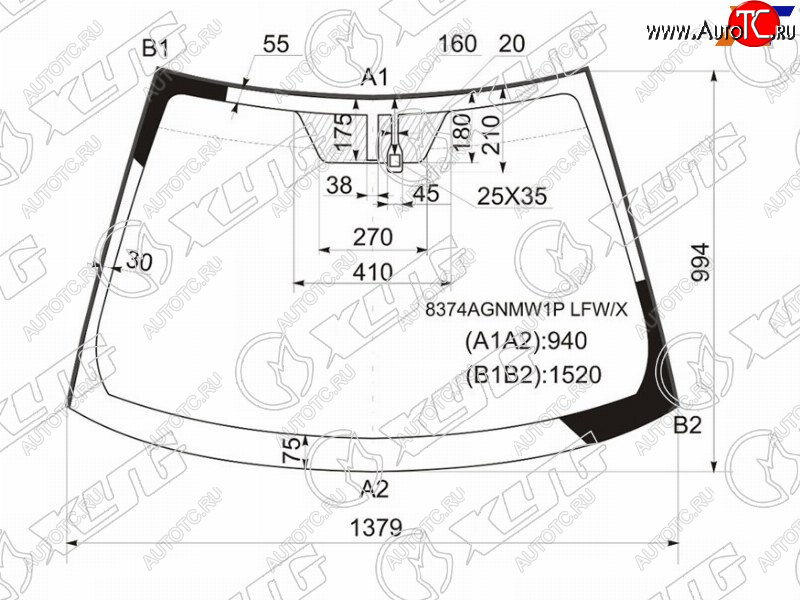 7 849 р. Стекло лобовое (Датчик дождя Молдинг) XYG  Toyota Auris  E150 (2006-2012) хэтчбэк 5 дв. дорестайлинг, хэтчбэк 5 дв. рестайлинг  с доставкой в г. Набережные‑Челны