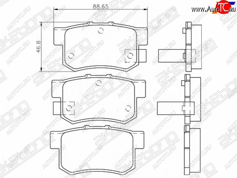 2 999 р. Задние колодки тормозные AKEBONO  Honda CR-V  RD4,RD5,RD6,RD7,RD9  - Stream ( 1 RN1,RN3,  1 RN2,RN4, RN1, RN3, RN5)  с доставкой в г. Набережные‑Челны