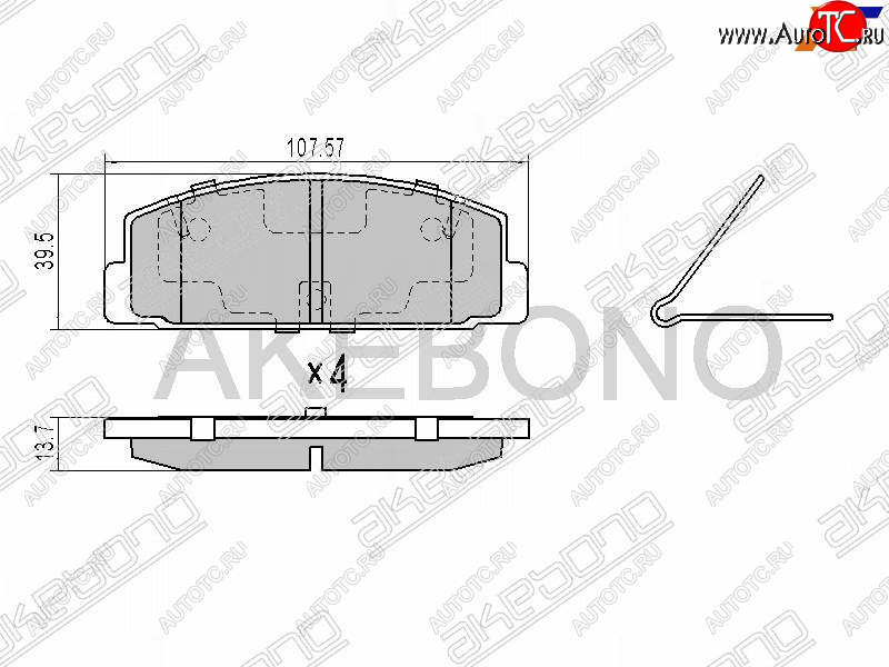 2 159 р. Задние тормозные колодки AKEBONO  Mazda 323/Familia  седан - Premacy  с доставкой в г. Набережные‑Челны