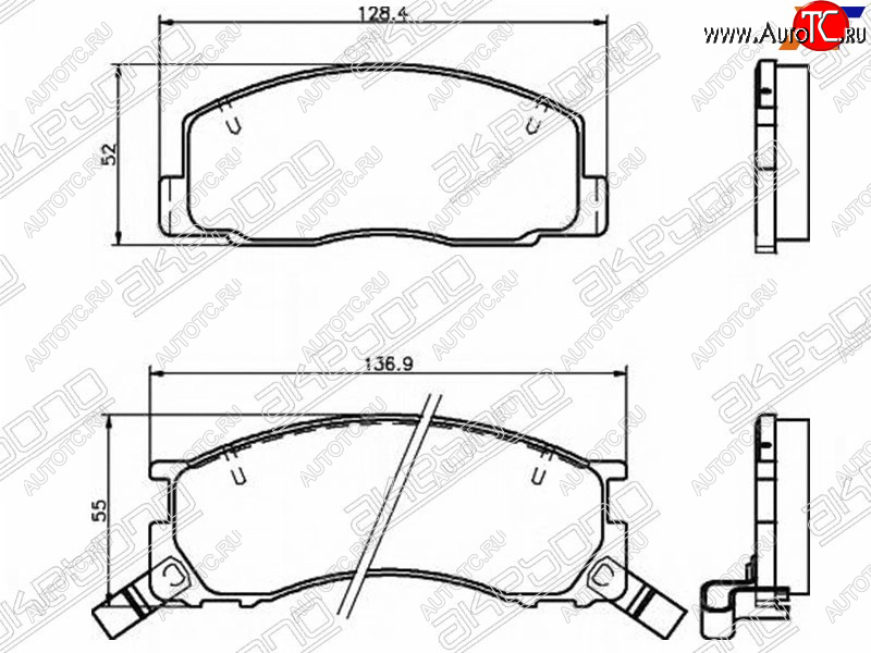 2 669 р. Колодки тормозные AKEBONO (передние) Toyota Estima Emina XR10, XR20 минивэн дорестайлинг (1992-1994)  с доставкой в г. Набережные‑Челны