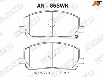 Колодки тормозные AKEBONO (передние) Toyota Kluger XU20 дорестайлинг (2000-2003)