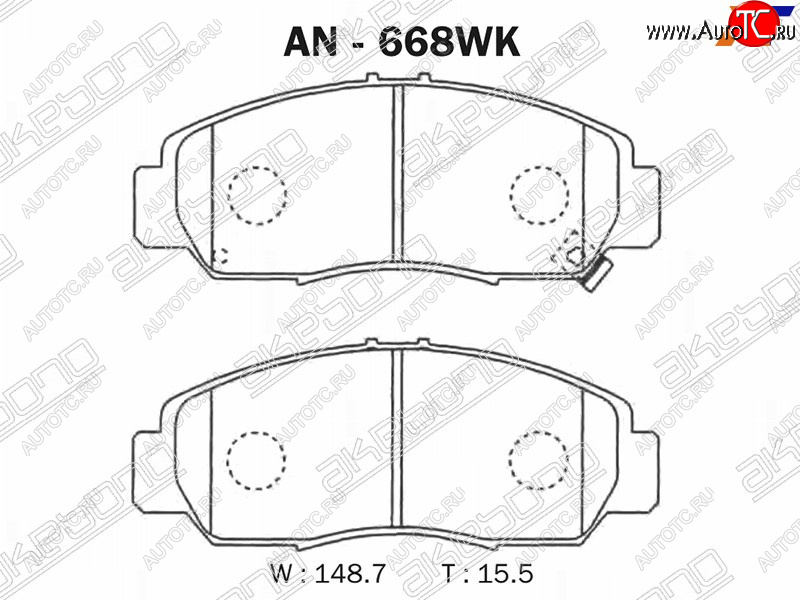 3 299 р. Колодки тормозные AKEBONO (передние)  Honda Accord  CU (2008-2013) седан дорестайлинг, седан рестайлинг  с доставкой в г. Набережные‑Челны