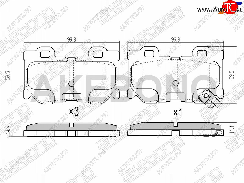 2 599 р. Задние колодки тормозные AKEBONO  INFINITI FX35  S50 - FX45  S50  с доставкой в г. Набережные‑Челны