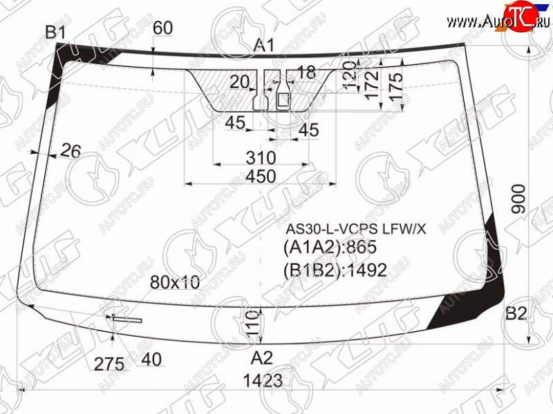 7 249 р. Стекло лобовое (Датчик дождя Молдинг) XYG  Toyota RAV4 ( XA305,  XA30) - Vanguard  с доставкой в г. Набережные‑Челны