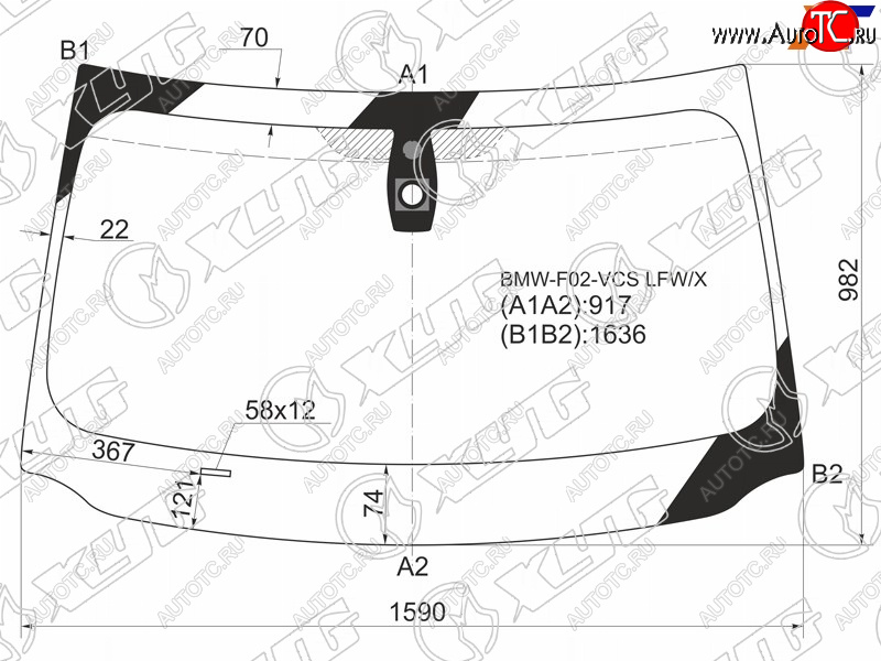 7 999 р. Стекло лобовое (Датчик дождя) XYG  BMW 7 серия  F01-F04 (2008-2015) седан  с доставкой в г. Набережные‑Челны