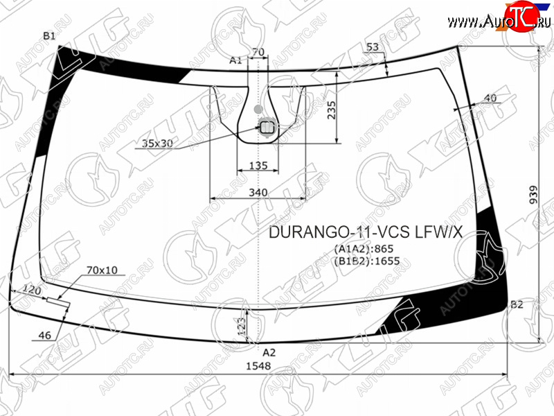 7 799 р. Стекло лобовое (Датчик дождя) XYG  Dodge Durango  WK2 (2010-2013), Jeep Grand Cherokee  WK2 (2010-2013)  с доставкой в г. Набережные‑Челны