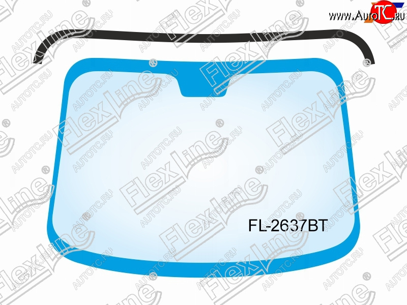 429 р. Молдинг лобового стекла (Сверху) FLEXLINE Audi Q7 4L рестайлинг (2009-2015)  с доставкой в г. Набережные‑Челны