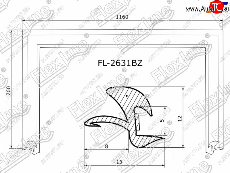 2 669 р. Молдинг лобового стекла (П-образный) FLEXLINE Honda Jazz (2008-2015)  с доставкой в г. Набережные‑Челны