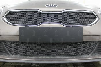 3 099 р. Защитная сетка в бампер (низ, ячейка 3х7 мм) Alfeco Стандарт KIA Ceed 3 CD универсал (2018-2024) (Чёрная)  с доставкой в г. Набережные‑Челны. Увеличить фотографию 2