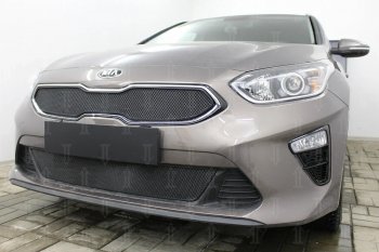 3 099 р. Защитная сетка в бампер (низ, ячейка 3х7 мм) Alfeco Стандарт KIA Ceed 3 CD универсал (2018-2024) (Чёрная)  с доставкой в г. Набережные‑Челны. Увеличить фотографию 4