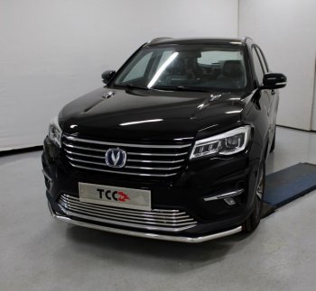 Защита переднего бампера нижняя 42,4 мм ТСС Тюнинг Changan CS75 1-ый рестайлинг (2018-2022)  (нержавейка)