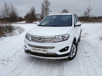 Защита переднего бампера нижняя d60,3 мм ТСС Тюнинг Chery Tiggo 5 (T21) дорестайлинг (2014-2017)  (нержавейка)