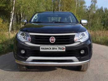 Защита переднего бампера нижняя овальная 75х42 мм ТСС Тюнинг Fiat (Фиат) Fullback (Фулбэк) (2016-2018)  (нержавейка)