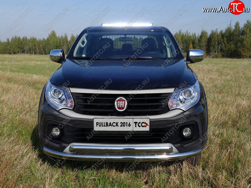 27 699 р. Защита передняя нижняя двойная 76,1*75 мм ТСС Тюнинг Fiat Fullback (2016-2018) (нержавейка)  с доставкой в г. Набережные‑Челны