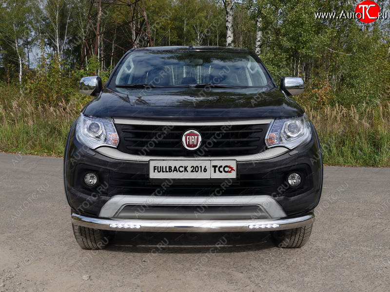 38 999 р. Защита переднего бампера нижняя с ДХО 76,1 мм ТСС Тюнинг Fiat Fullback (2016-2018) (нержавейка)  с доставкой в г. Набережные‑Челны