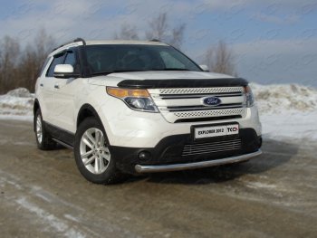 Защита переднего бампера нижняя 76,1 мм ТСС Тюнинг Ford (Форд) Explorer (Експлорер)  U502 (2010-2016) U502 дорестайлинг  (нержавейка)