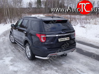 24 949 р. Защита задняя (уголки, нержавейка 76,1 мм) ТСС Тюнинг  Ford Explorer  U502 (2015-2018) 1-ый рестайлинг, 5 дв.  с доставкой в г. Набережные‑Челны