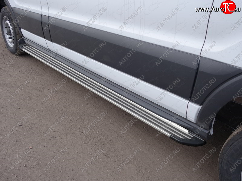 14 599 р. Порог правый алюминиевый Slim Line Silver, ТСС Тюнинг  Ford Transit Connect (2013-2018) (Slim Line Silver)  с доставкой в г. Набережные‑Челны