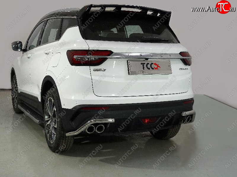 7 699 р. Защита заднего бампера (уголки, d42,4 мм) TCC  Geely Coolray  SX11 (2018-2023) дорестайлинг  с доставкой в г. Набережные‑Челны