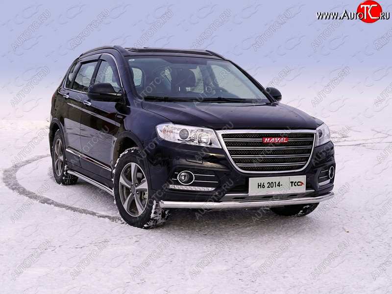 21 899 р. Защита переднего бампера нижняя d60,3 мм ТСС Тюнинг Haval H6 (2013-2020) (нержавейка)  с доставкой в г. Набережные‑Челны