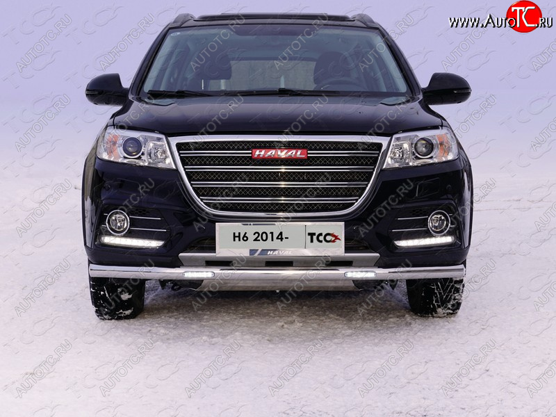 35 599 р. Защита переднего бампера нижняя (с ДХО) 60,3 мм Haval H6 (2013-2020) (нержавейка)  с доставкой в г. Набережные‑Челны