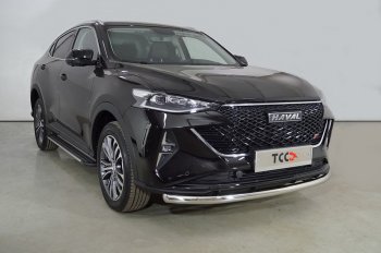 Защита переднего бампера нижняя d60,3 мм ТСС Тюнинг Haval (Хавал) F7x (ф7икс) (2022-2024)  рестайлинг  (нержавейка)