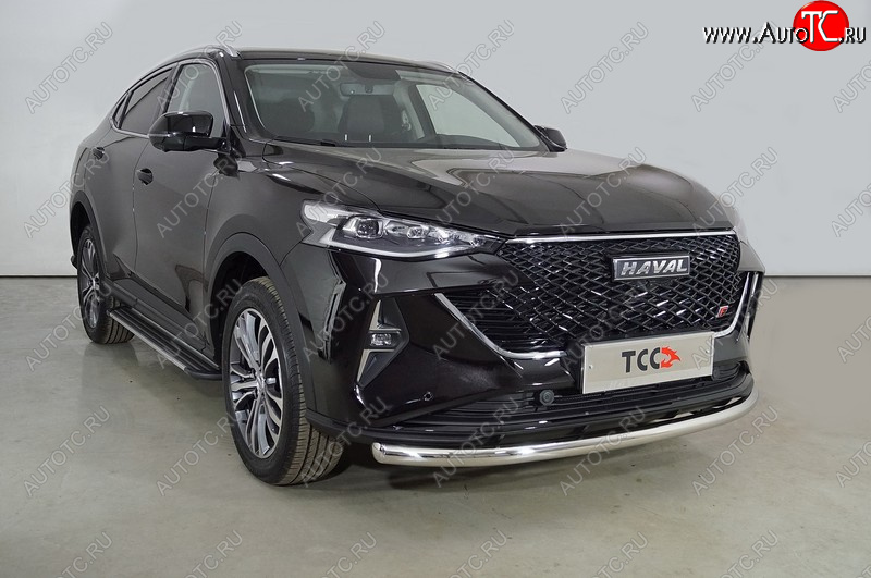 14 399 р. Защита переднего бампера нижняя d60,3 мм ТСС Тюнинг  Haval F7 (2022-2024)  рестайлинг (нержавейка)  с доставкой в г. Набережные‑Челны