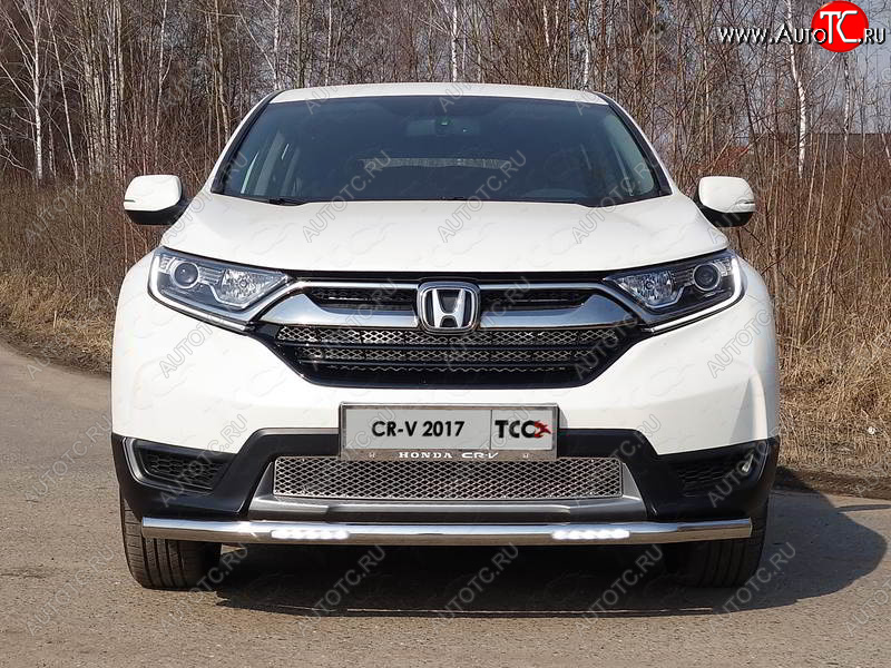 34 649 р. Защита переднего бампера нижняя с ДХО 60,3 мм Honda CR-V RW,RT дорестайлинг (2016-2020) (нержавейка)  с доставкой в г. Набережные‑Челны