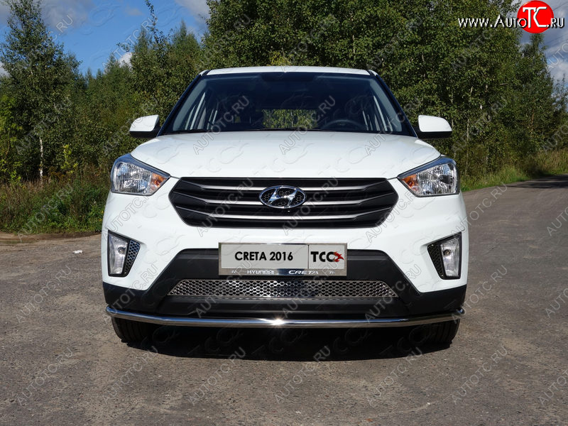 16 899 р. Защита переднего бампера нижняя d42,4 мм ТСС Тюнинг Hyundai Creta GS дорестайлинг (2015-2019) (нержавейка)  с доставкой в г. Набережные‑Челны