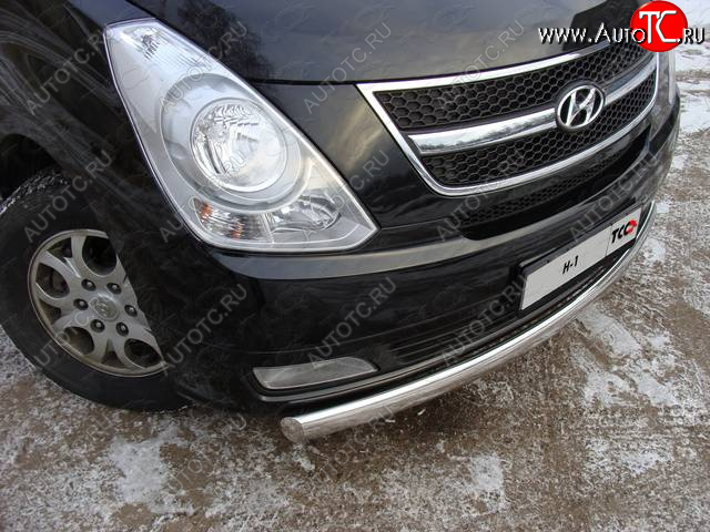 21 899 р. Защита переднего бампера нижняя 75*42 мм ТСС Тюнинг Hyundai Starex/Grand Starex/H1 TQ рестайлинг (2014-2018) (нержавейка)  с доставкой в г. Набережные‑Челны