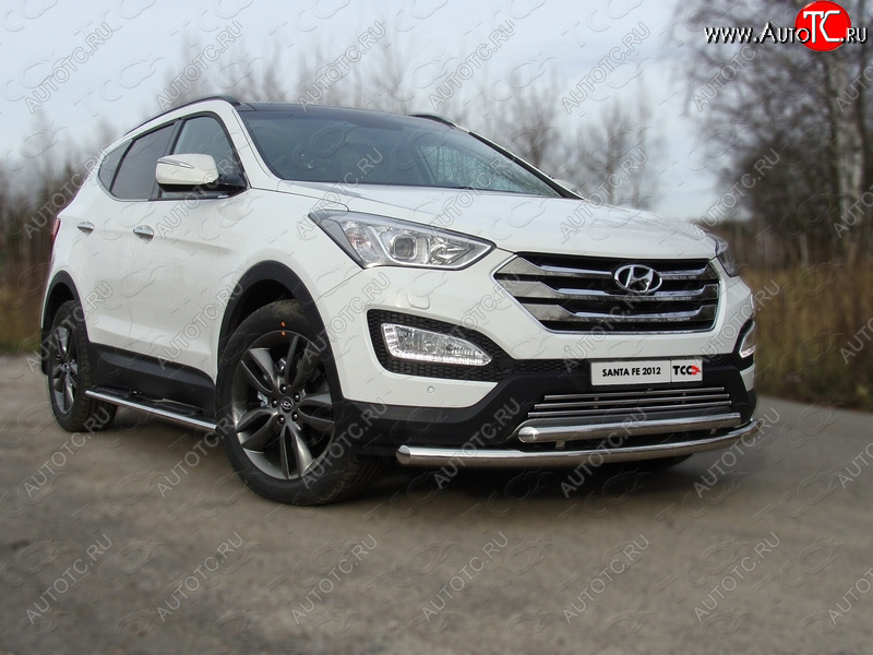 22 599 р. Защита переднего бампера нижняя d60,3*50,8 мм ТСС Тюнинг Hyundai Santa Fe DM дорестайлинг (2012-2016) (нержавейка)  с доставкой в г. Набережные‑Челны