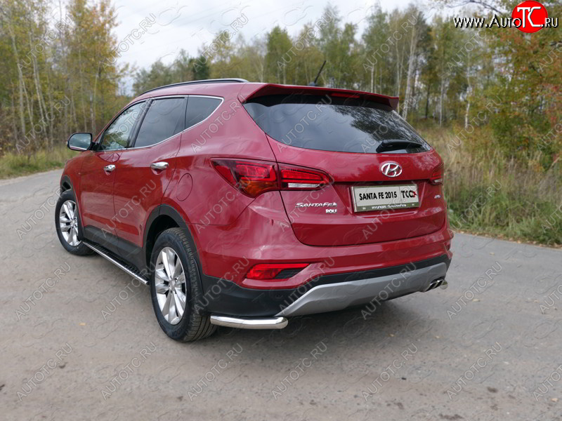 18 699 р. Защита заднего бампера (Premium, уголки, d60,3 мм) TCC  Hyundai Santa Fe  DM (2015-2019) рестайлинг  с доставкой в г. Набережные‑Челны