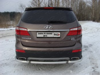 Защита задняя (нержавейка 60,3 мм) ТСС Тюнинг Hyundai Santa Fe DM дорестайлинг (2012-2016)