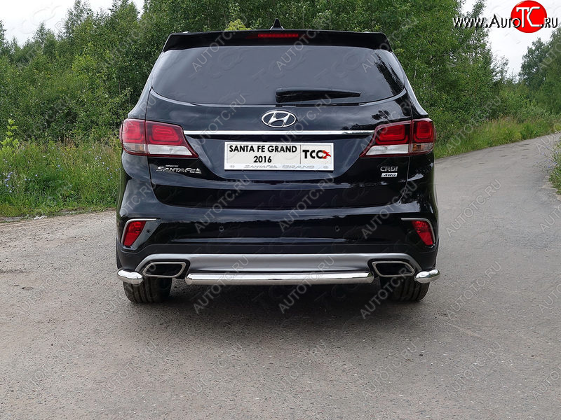 12 299 р. Защита задняя (центральная 60,3 мм) ТСС Тюнинг  Hyundai Santa Fe  DM (2015-2019) рестайлинг (центральная)  с доставкой в г. Набережные‑Челны