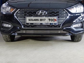 Нижняя декоративная вставка в бампер ТСС Тюнинг Hyundai (Хюндаи) Solaris (Солярис)  HCR (2017-2020) HCR седан дорестайлинг ()