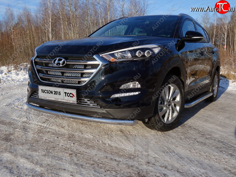 17 999 р. Защита переднего бампера нижняя d60,3 мм ТСС Тюнинг Hyundai Tucson TL дорестайлинг (2015-2018) (нержавейка)  с доставкой в г. Набережные‑Челны