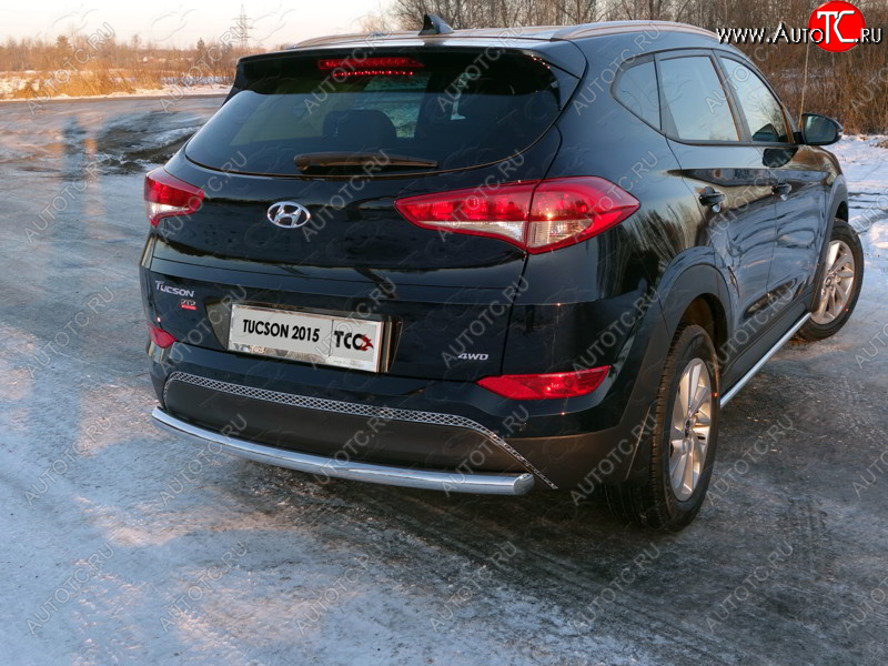 16 899 р. Защита задняя (нержавейка 60,3 мм) ТСС Тюнинг Hyundai Tucson TL дорестайлинг (2015-2018)  с доставкой в г. Набережные‑Челны