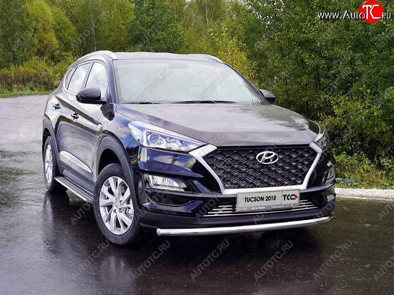 18 699 р. Защита переднего бампера нижняя d60,3 мм ТСС Тюнинг Hyundai Tucson TL рестайлинг (2018-2021) (нержавейка)  с доставкой в г. Набережные‑Челны