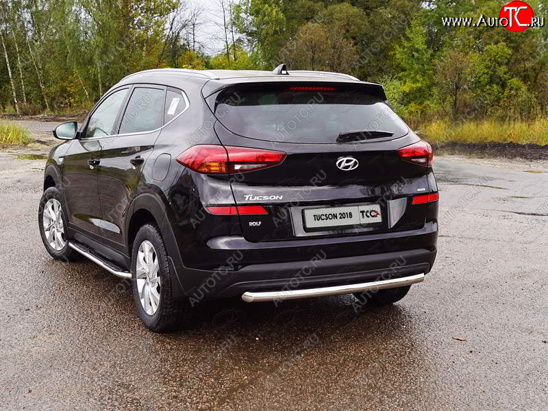 16 899 р. Защита задняя (нержавейка 60,3 мм) ТСС Тюнинг Hyundai Tucson TL рестайлинг (2018-2021)  с доставкой в г. Набережные‑Челны