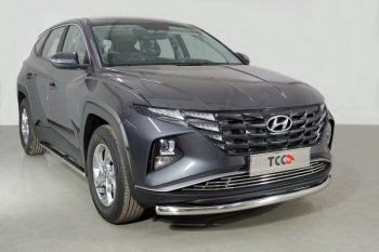 Защита переднего бампера нижняя d60,3 мм ТСС Тюнинг Hyundai Tucson NX4 (2020-2022)  (нержавейка)