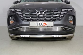 Защита переднего бампера нижняя с ДХО 60,3 мм ТСС Тюнинг Hyundai Tucson NX4 (2020-2022)  (нержавейка)