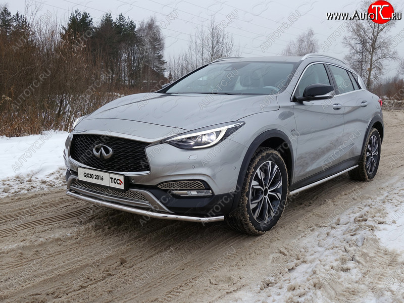 20 749 р. Защита порогов труба d42,4 мм ТСС Тюнинг INFINITI QX30 H15E (2016-2020) (серые)  с доставкой в г. Набережные‑Челны