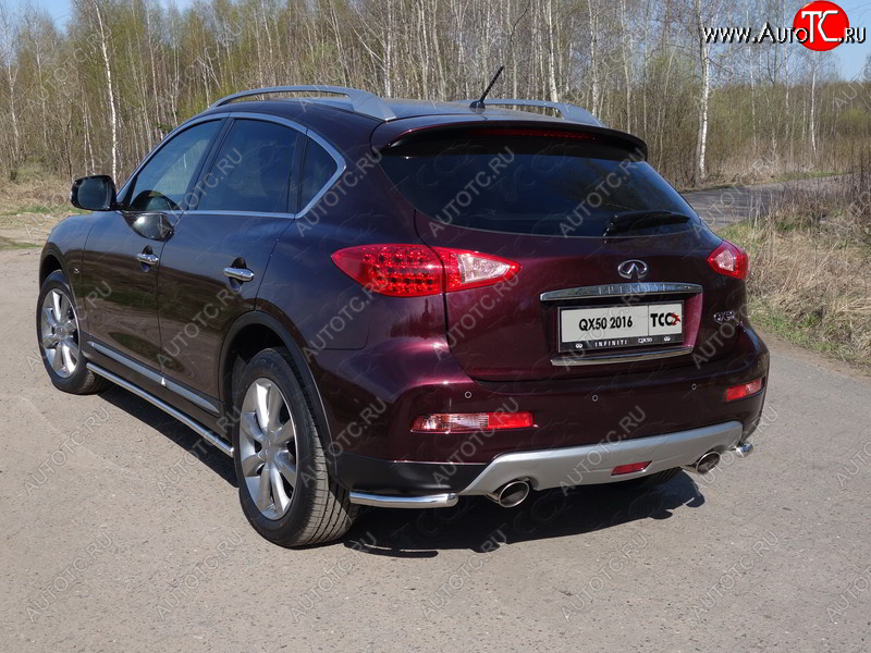 13 999 р. Защита заднего бампера (уголки, d42,4 мм) TCC INFINITI Qx50 J50 рестайлинг (2015-2018)  с доставкой в г. Набережные‑Челны