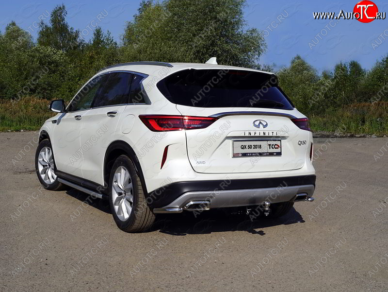 10 799 р. Защита заднего бампера (уголки, d42,4 мм) TCC INFINITI Qx50 J55 (2017-2022)  с доставкой в г. Набережные‑Челны